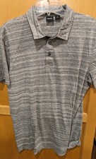 Boss Hugo Boss Polo Shirt Mens Large Gray Stripes Short Sleeve Slim Fit