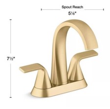 KOHLER Cursiva 4 in. Centerset Double Handle Bathroom Faucet in Vibrant Brass