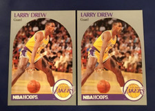 1990-1991 Hoops # 155 LARRY UNCLE DREW Lot 2 L.A. Los Angeles Lakers