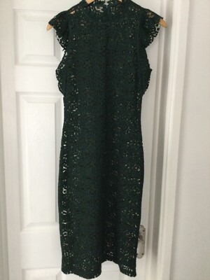 green guipure lace midi dress Becca Dress