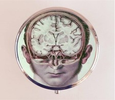 Victorian Anatomy Pill Box Case Pillbox Holder Trinket Stash Brain Oddity