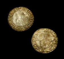 W973: 1573 Elizabeth 1st Hammered Silver Dated Sixpence, im Ermine. Spink 2562