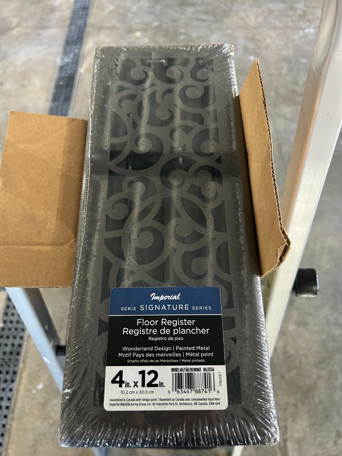 New Imperial RG3356 Wonderland Decorative Floor Register 4 x 12" Bronze Age