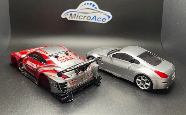 Nissan 350Z Auto Scale 2 body lot Silver Fairlady & Motul GTR Livery - Image 3 of 4