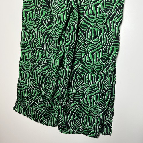 Michael Kors Women’s Spring Green Zebra High Slit Pull On Drawstring Pants Sz L - Picture 12 of 12