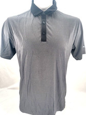 NEW Columbia Golf Omni-Wick Black Gray SS Button Collar Polo Shirt Men's L