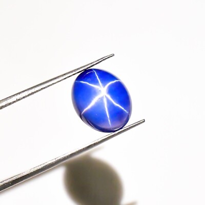 Natural 6 Rays Blue Star Sapphire Oval Cabochon 7.15CTs 10X14X5 mm Loose Gemston