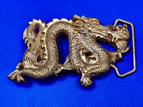 Mhythical Chinese Dragon Hippy Vibe Vintage 1981 Belt Buckle by Baron Buckles