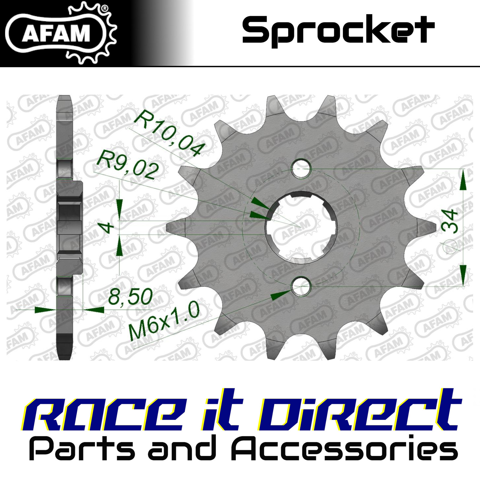 Sprocket for DERBI DXR 250 Inverse 2004-2007 14T Front AFAM