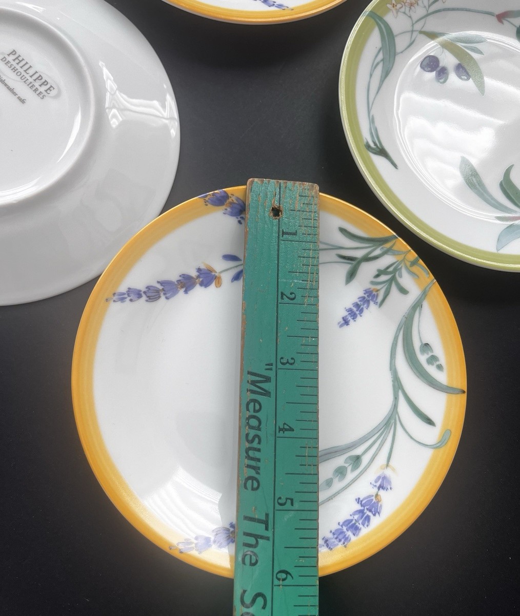 Set Of 6 Philippe Deshoulieres French Porcelain Canape Appetizer