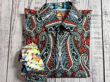 NEW Mens Robert Graham Shirt Sz L Paisley Button Down 0755