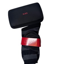 Tumi Travel Sleep Set Hardshell Case Striped Socks Eye Mask Black Grey