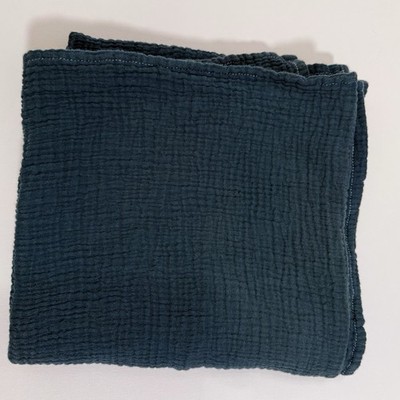 Dark Teal Green Muslin Swaddle Blanket 100% Cotton Baby Soft 47 x 47 Inches