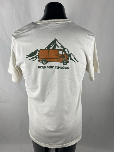 The North Face T-Shirt Men’s Medium White Dune Never Stop Exploring Van Logo NWT