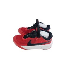 Nike, Lace-up Fabric, Rubber Sports Sneakers, Youth, Size 7Y, Red/Black.
