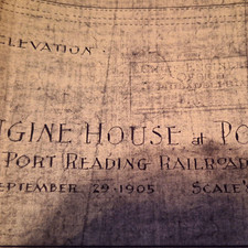 1905 Reading Railroad Port Reading Engine House Blueprint 