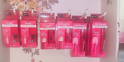 B Pure Glow Up Gel Primer, Highlighting Stick & Lip Oil w/ Watermelon Extract