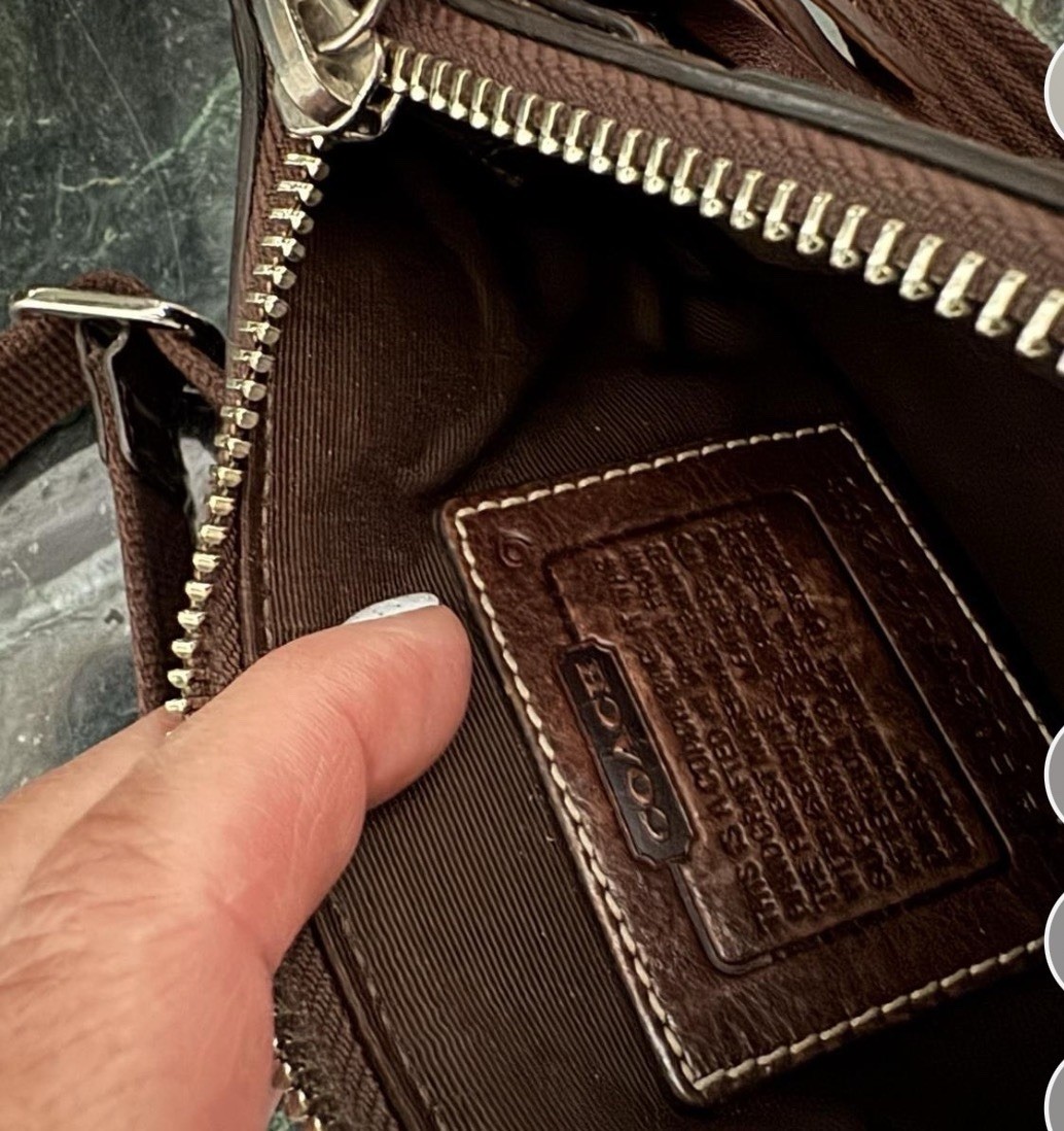 Brown Small Crossbody Purse Patchwork - image 4