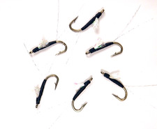 RS-2 Nymph Emergers Sparkle Wing Black - Premium Trout Fly Fishing Flies #22
