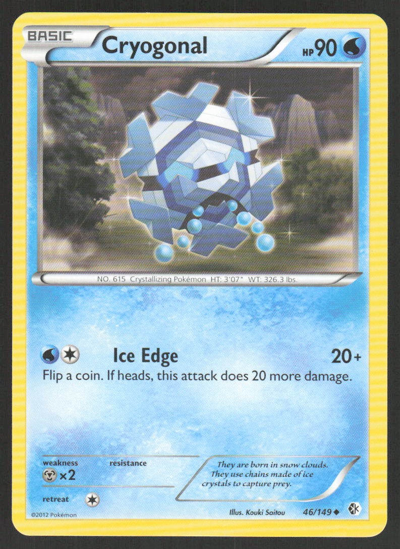 Pokemon Cryogonal Uncommon 46/149 Boundaries Crossed LP