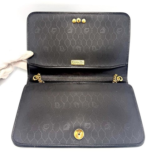 ChristianDior Christian Dior Logo Plate Chain Schultertasche CD Logo Schwarz Gold - Bild 9 von 20