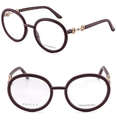 GUCCI GG0891O 0891 Horsebit Burgundy Red Round Retro Eyeglass 003 Optical Frame