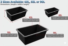 40L / 60L / 80L / 90L Multi Tub Horse Feed Bucket Equine Stable Water Trough Pet