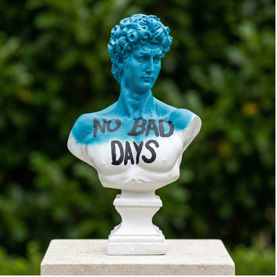 David Statue Pop Art Bust - Graffiti Banksy Inspired Sculpture for Home Decor