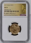 2017 $10 Gold Eagle 1/4 oz NGC MS70 — Saint-Gaudens Signature Label — PERFECT!
