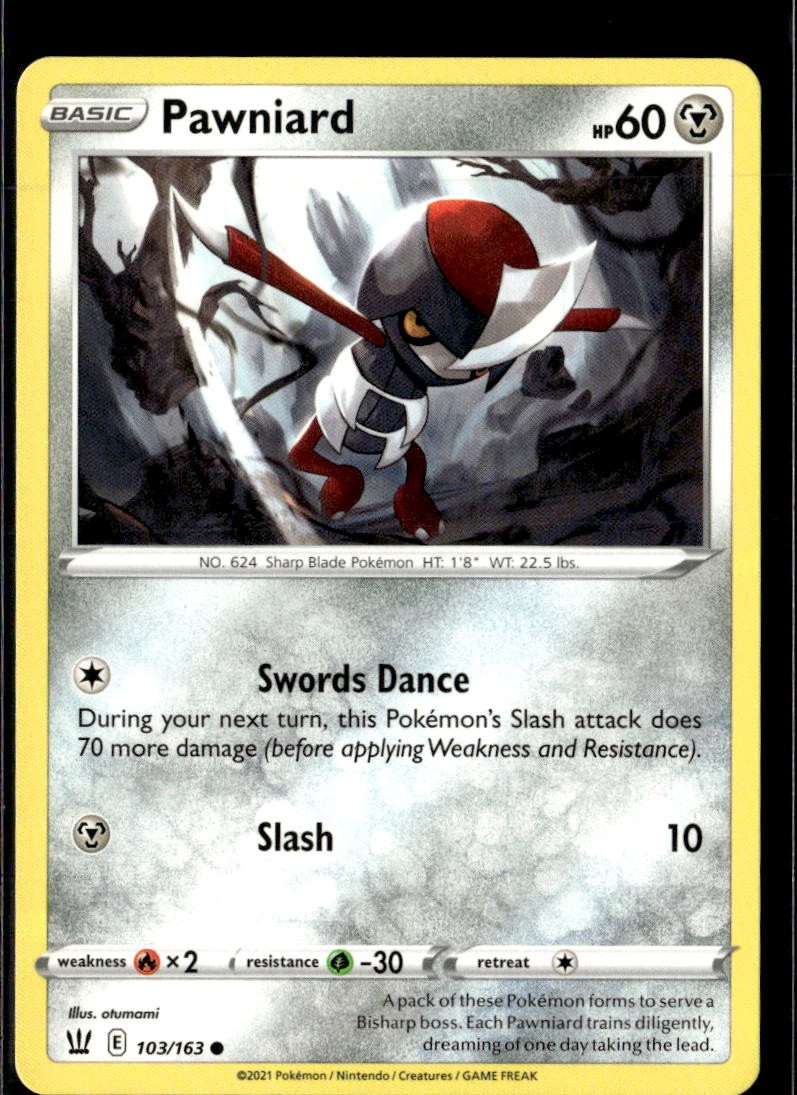 Pokemon Pawniard 103/163 Battle Styles Non Holo Common 4 Card Lot