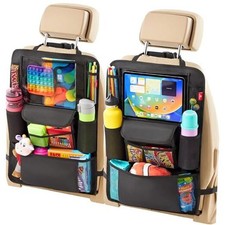 Car Seat Organizer, Ultra Version Kids Backseat Car Organizers 2 Pack Black
