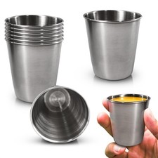 Stainless Steel Shot Glasses 70ml/2.37oz β Pack Of 8 Unbreakable Metal Shot G...
