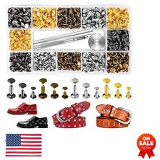Leather Rivets 240 Sets Brass 4 Colors 3 Sizes With Setting Tool Storage Box