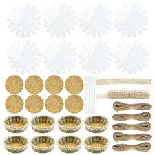 8 Sets Basket Weaving Craft Kit for Beginners,DIY Burlap Style Desk Storage S...