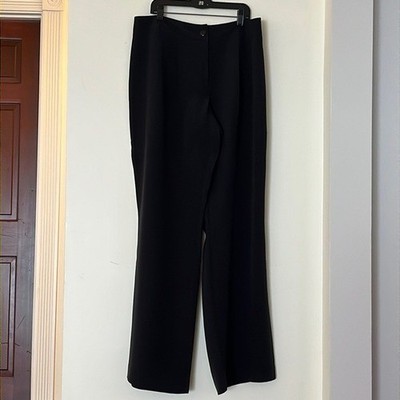  Vintage Louben Women s Black 100% Silk Wide-Leg High-Waisted Trousers