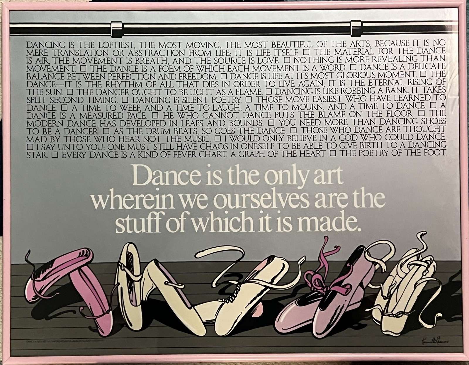 RARE 1982 KENNETH GROOMS LIMITED PRINT DANCE  ART 101 GOOD CONDITION FRAMED