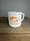 Vintage Federal Milk Glass Pumpkin Show Circleville Ohio Advertising Mug