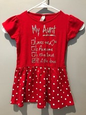 Toddler Girl Red Dress W/White Polka Dots Size 3 T  My aunt  Checklist Cute 