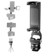 Metal Phone Tripod Mount Holder Cold Shoe Smartphone Clamp 360 Rotation Adapter