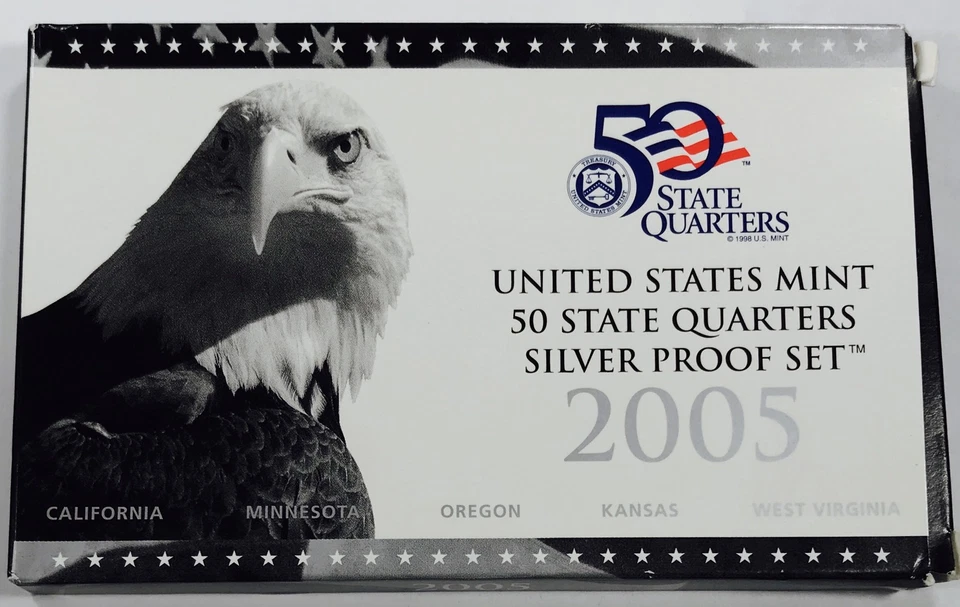 2005 S 50 STATE QUARTERS SILVER PROOF SET! MAGNIFICENT QUALITY PROOFS! NR #K2497 - Image 3 of 4