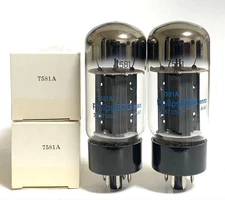 Matched Pair 7581A / PhilipsECG 6L6GC Equivalent Power Tubes USA Made Near Mint