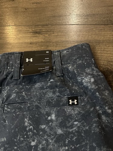 Under Armour Golf UA Drive Printed Tapered 8" Shorts Mens Size 40 Blue $75 - Picture 5 of 5