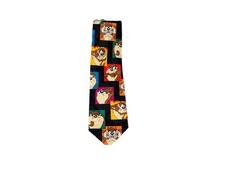 Vintage 1993 Looney Tunes Mania Taz Cartoon Neck Tie 100 Polyester