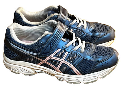 ASICS Girl's Pre Contend 4 Blue pink Running Shoes-Size 3 Athletic Sneakers Gym