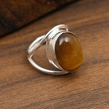 Tiger's Eye Gemstone Handmade 925 Sterling Silver Jewelry Ring Gift For Love