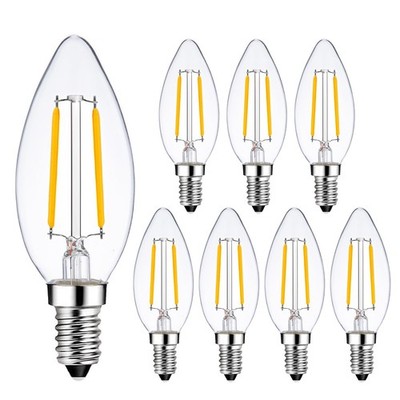 E14 LED Bulb 25 Watt Equivalent Warm White 2700K 2W LED European Bulb, E14 Ed...