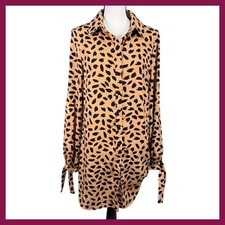 Missguided Animal Print Shirtdress Size 4 with tags