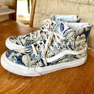 Vans Women's SK8-Hi Slim Women Tropical Floral Suede Blue White