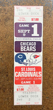 Sept 9 1972 St. Louis CARDINALS vs CHICAGO BEARS NFL Football TICKET Dick Butkus