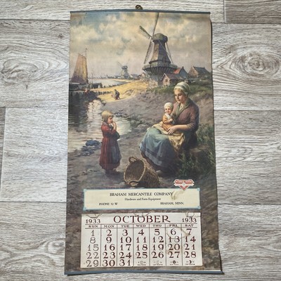 1933 International Harvester McCormick Deering Advertising Calendar Braham, MN